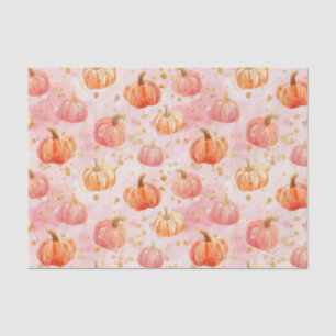 Watercolor Autumn Pumpkin Pattern Fall Decoupage Tissue Paper