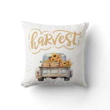 Watercolor Autumn Pumpkins,Vintage Harvest Truck