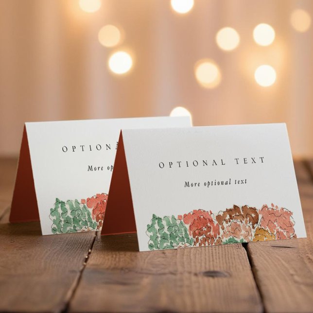 Watercolor Autumn Trees Thanksgiving Place Card (Watercolor Autumn Trees Thanksgiving Place Card)