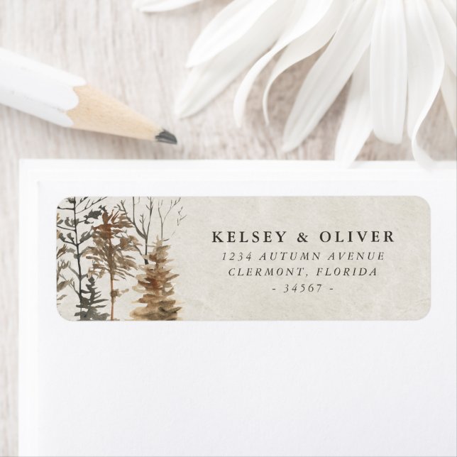 Watercolor Autumn Wedding Bride Groom Label (Insitu)