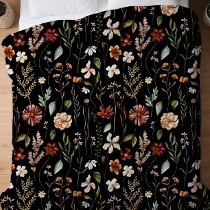 Watercolor Autumn Wildflower Garden Floral Pattern Duvet Cover