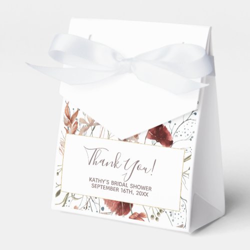 Watercolor Autumn Wildflowers Party Favor Box