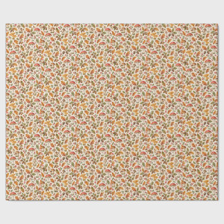 Watercolor Autumn Woodland Mushrooms Acorns Wrapping Paper