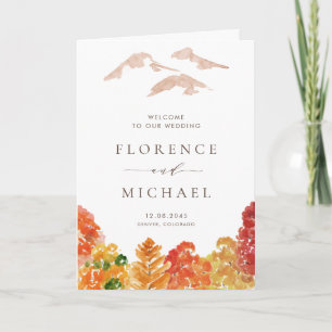 Watercolor Autumn Woodlands Wedding Program