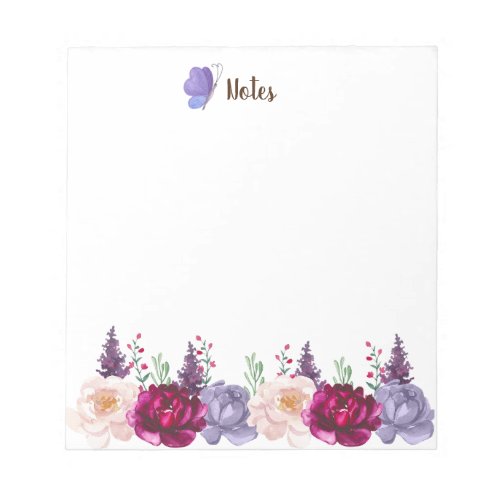 Watercolor Autums Blooms Fall Custom Notepad