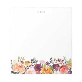 Watercolor Autums Blooms Fall Custom Notepad by KeikoPrints at Zazzle