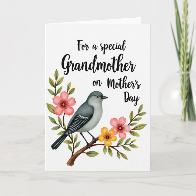 Watercolor Avian Mothers Day Card (Front)