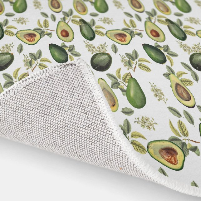 Watercolor Avocado Botanical Pattern Kitchen Rug (Indoor)