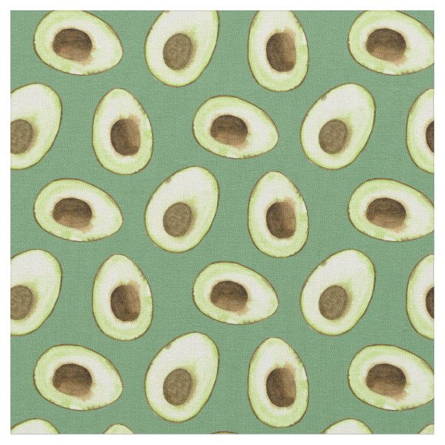 Watercolor Avocado Green Fabric (Close Up)