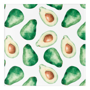 Watercolor Avocado Pattern Acrylic Print