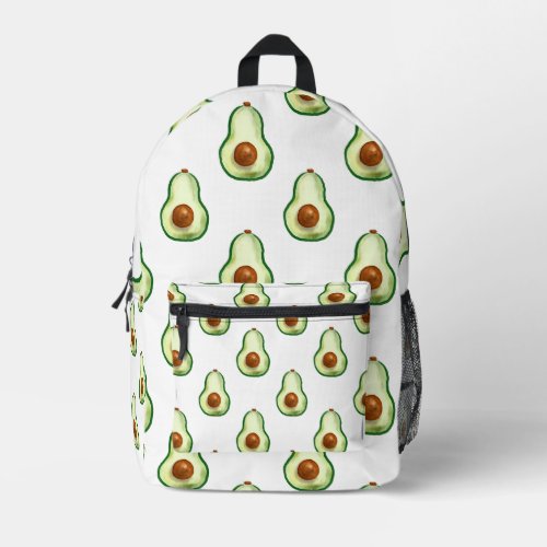 Watercolor Avocado Pattern Backpack