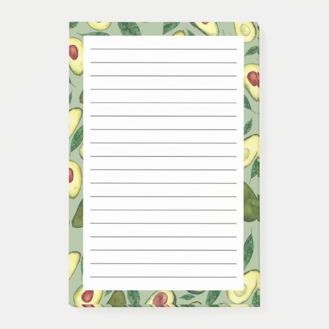Watercolor Avocado Pattern  Notes (Front)