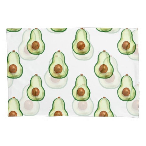 Watercolor Avocado Pattern Pillowcase