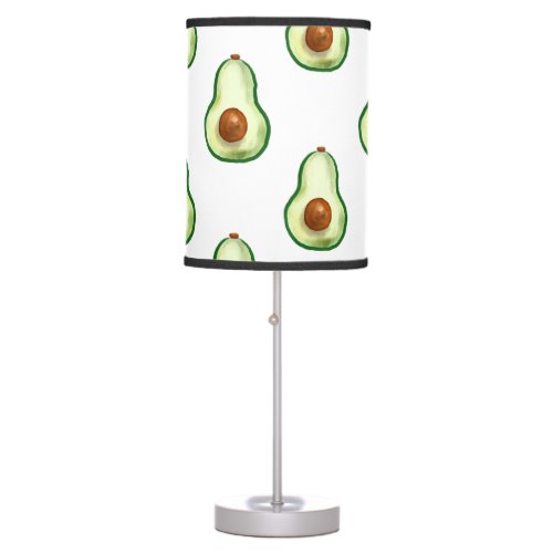 Watercolor Avocado Pattern Table Lamp