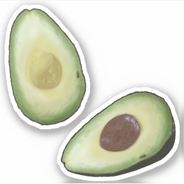 Watercolor Avocados Sticker (Front)