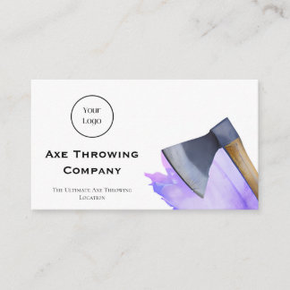 Watercolor Axe Throwing or Lumber Company Business Card