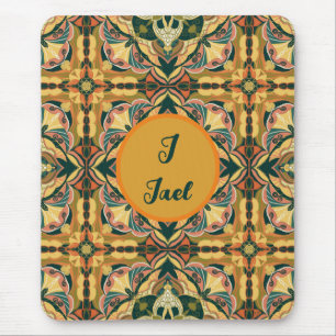 Watercolor Azulejo Spanish Personalized Tile Mouse Pad