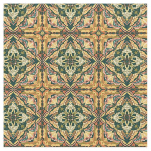 Watercolor Azulejo Spanish Tile Fabric