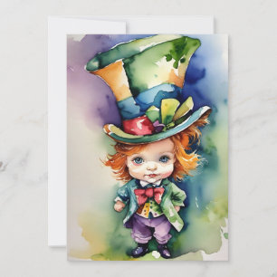 Watercolor Baby Alice in Wonderland Greeting Card