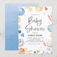 Watercolor Baby Astronaut Space Theme Baby Shower