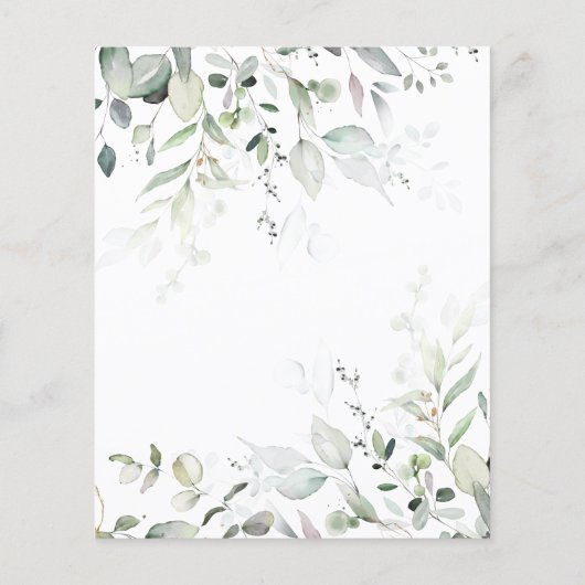 Watercolor Baby Bingo Eucalyptus Baby Shower Bingo (Back)