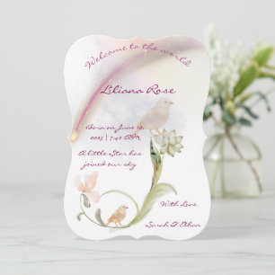 Watercolor Baby Birth Announcement card