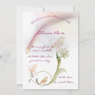 Watercolor Baby Birth Announcement card