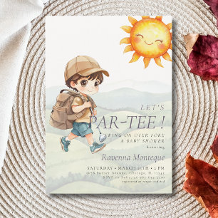 Watercolor Baby Boy Golf Let's Par-Tee Baby Shower Invitation