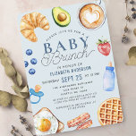  Watercolor Baby Brunch Boy Baby Shower Invitation