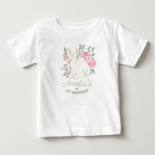 Watercolor Baby Camel 1st Birthday Milestone T-Shirt