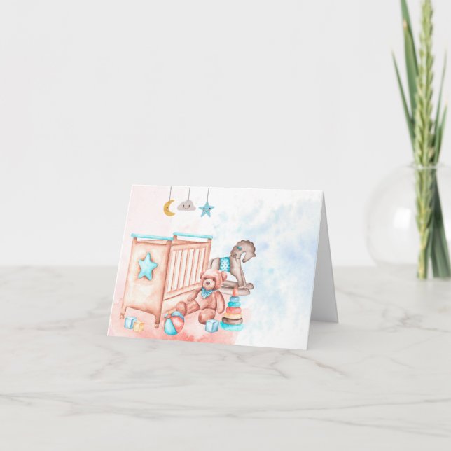 Watercolor baby  card (Front)