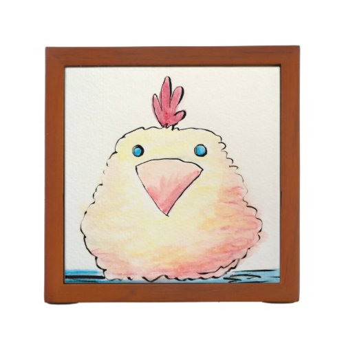 Watercolor Baby Chick Desk Organizer