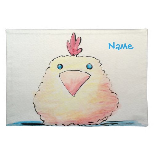 Watercolor Baby Chick Template Cloth Placemat