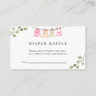 Watercolor Baby Clothes Boho Gir Diaper Raffle Enclosure Card
