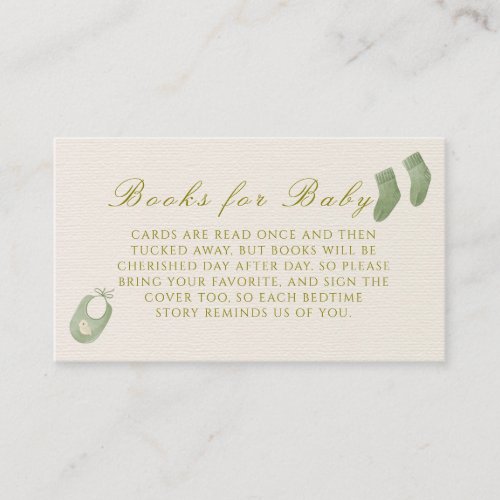 Watercolor Baby Clothesline Books For Baby Enclosu Enclosure Card