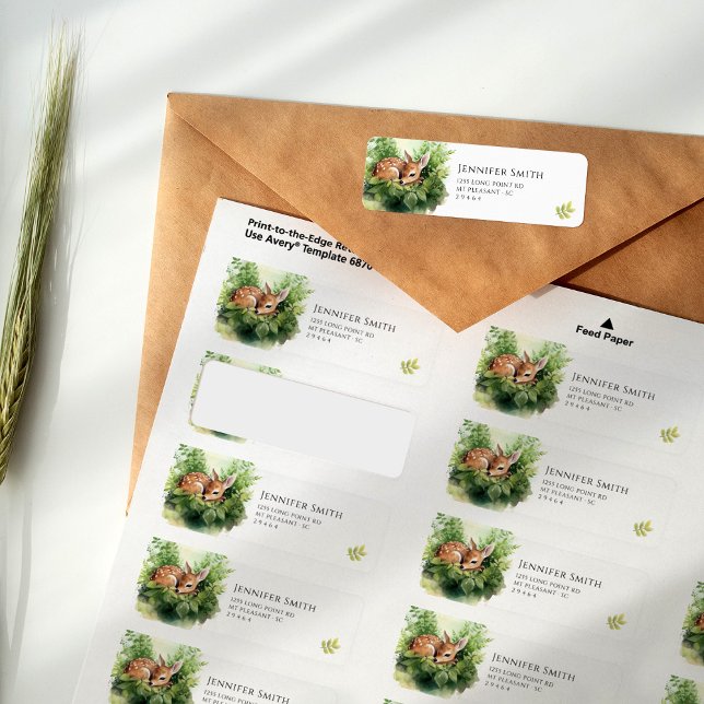 Watercolor Baby Deer Baby Shower Address Label (Creator Uploaded)
