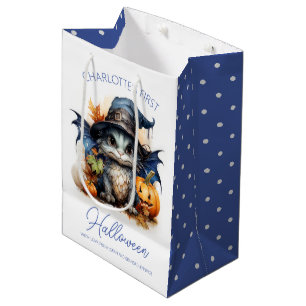 Watercolor Baby Dragon Customizable Halloween Medium Gift Bag