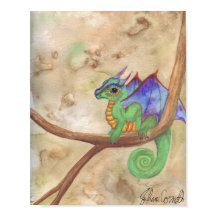 Watercolor Baby Dragon