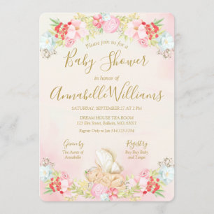 Watercolor Baby Fairy Baby Shower Invitation