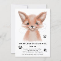 Fox Woodland Birthday Party Invitation