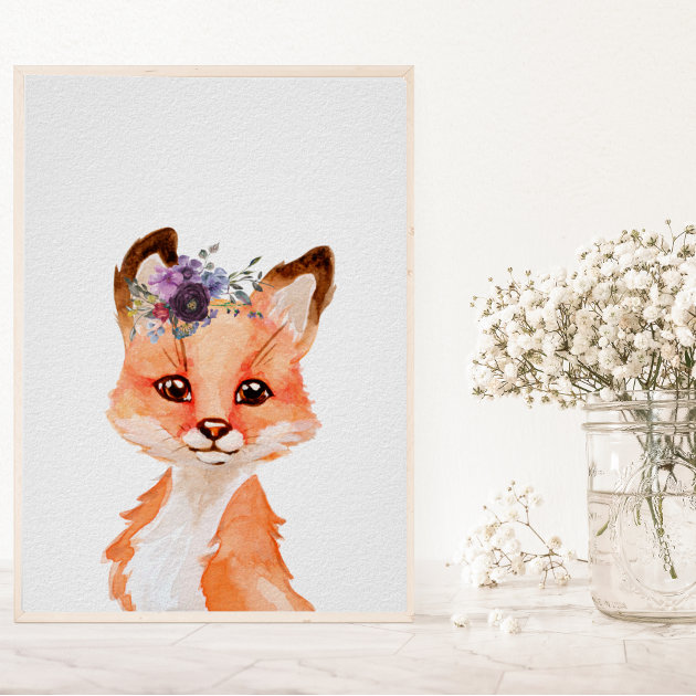 Baby girl sale fox nursery decor