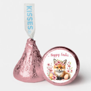 Watercolor Baby Fox Easter Eggs and Flowers - Hershey®'s Kisses®