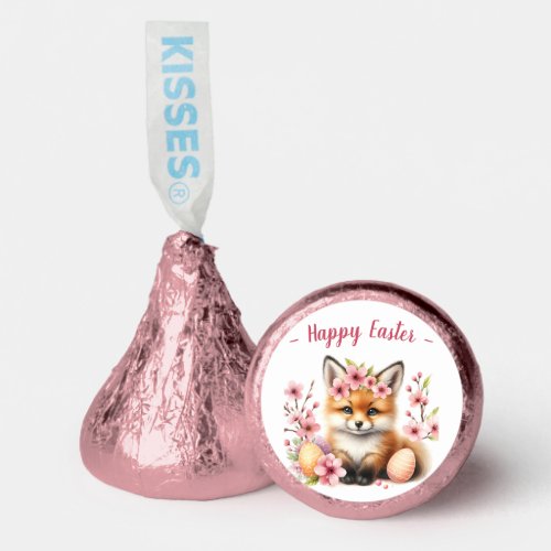 Watercolor Baby Fox Easter Eggs and Flowers _   Hersheys Kisses