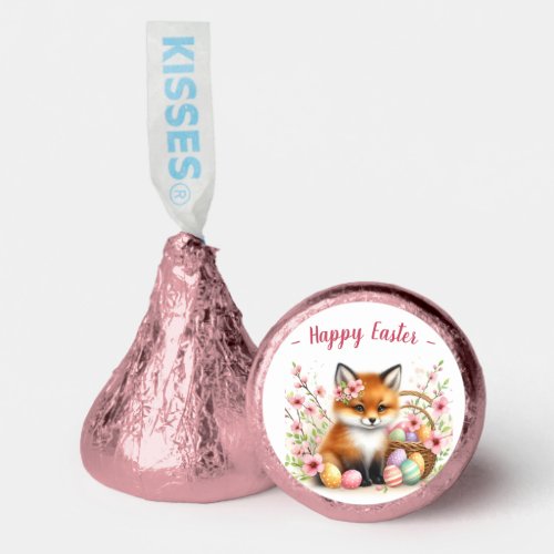 Watercolor Baby Fox Easter Eggs and Flowers _   Hersheys Kisses