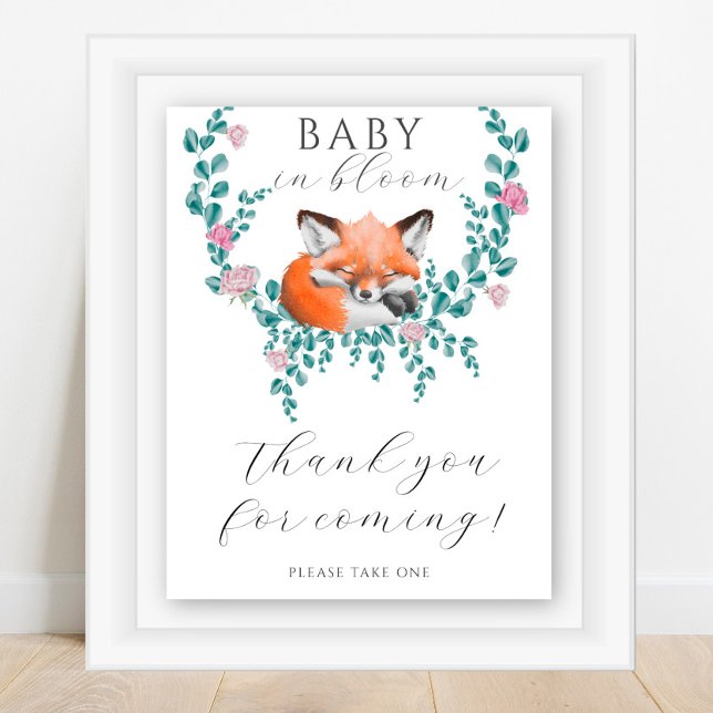Watercolor baby fox - Thank you for coming Poster (Creator Uploaded)
