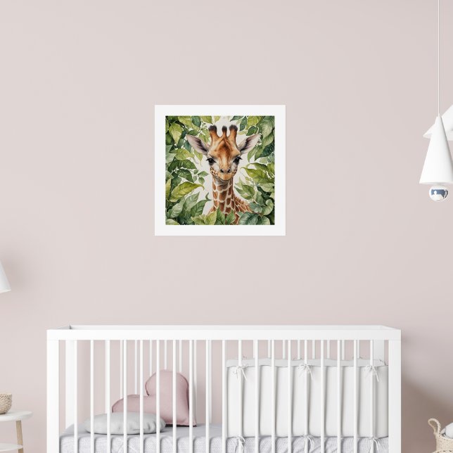 Watercolor Baby Giraffe Poster (Nursery 2)