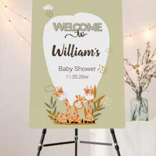Watercolor Baby Giraffe,Welcome To Baby Shower  Foam Board