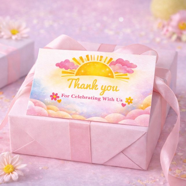 watercolor baby girl shower thank you card (Creator Uploaded)