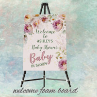 Watercolor Baby in Bloom Girl Baby Shower 