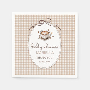  Watercolor baby is brewing coffee babPaper Napkin